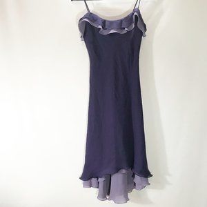 Bisou Bisou Dress Spaghetti Strap Purple Maxi Ruff